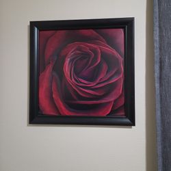 Beautiful Vintage Red Rose Art