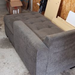 L Shaped 2 Section Couch With Storage And Pillows