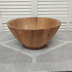 Extra Large Staved Style Wood Salad Bowl.