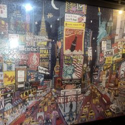 Old New York City Puzzle in Frame