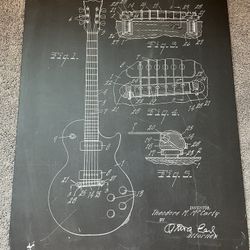 Guitar Blueprint Displate Poster 