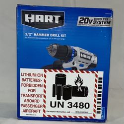 HART 20-Volt Brushless 1/2" Hammer Drill Kit