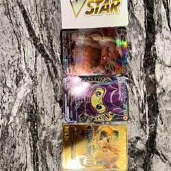 4 Pokémon Card: V Star, Greedent VMAX Ultra Rare Holo Pokémon, Dark Magician Pikachu VCOS, Charizard and Blastoise