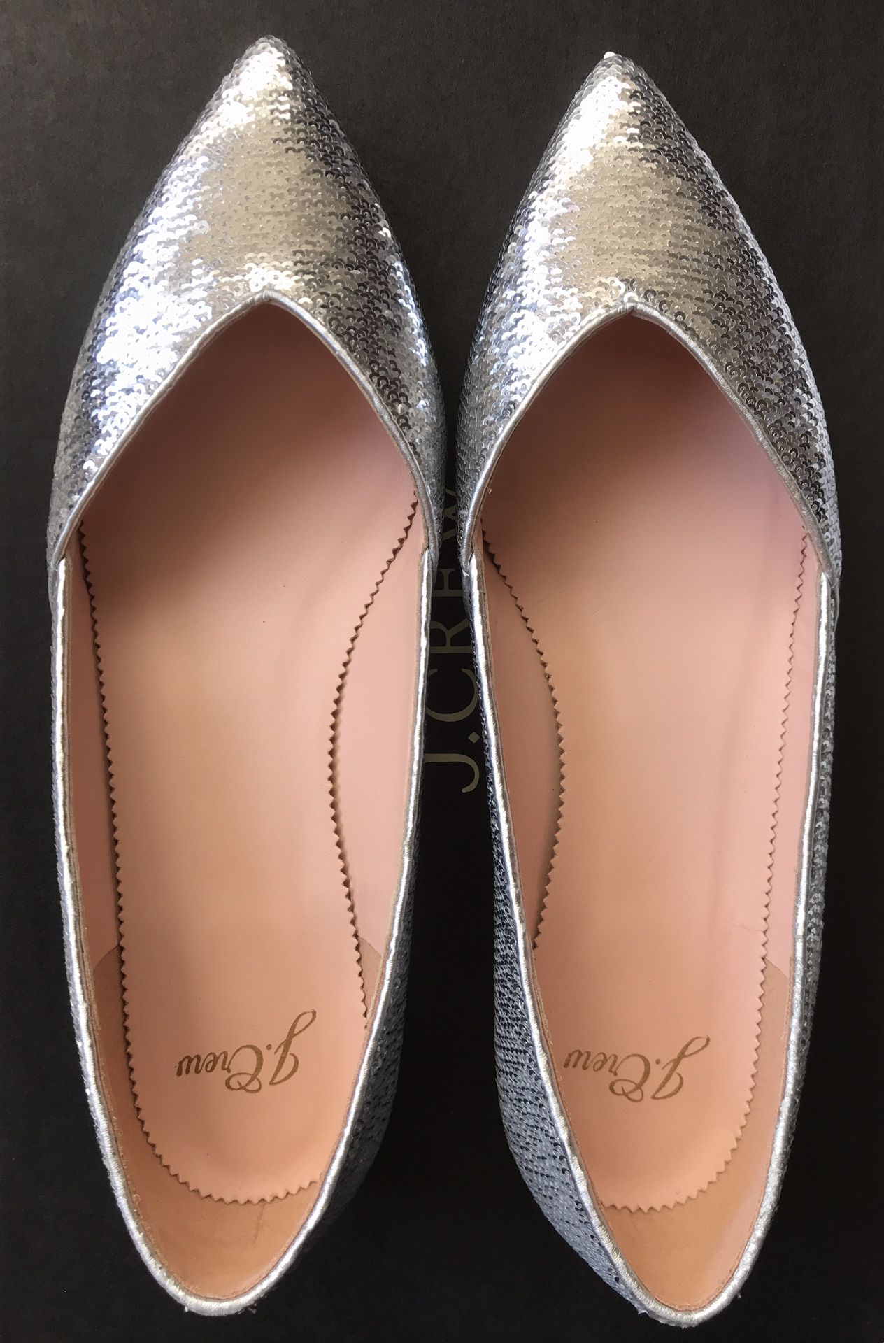 (NEW) (1 AVAILABLE) WOMEN’S J.CREW GWEN FLATS WITH GLITTERY SEQUINS - SIZE: 7 1/2 (MSRP: $158) 