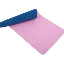 New! Non Slip Exercise Yoga Mat with Alignment Lines, Double Layer Eco Friendly Fitness Exercise Mat for Yoga Pilates Fitness and Stability, 72" X 26"