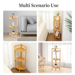 Estanteria Esquinera De Bambu, 3 Niveles. Bambu Corner SHELF 