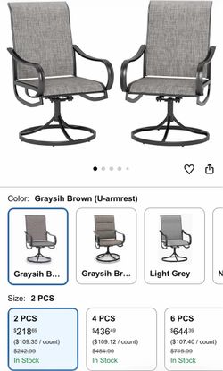 Swivel pair of chaira in box for patio backyard
