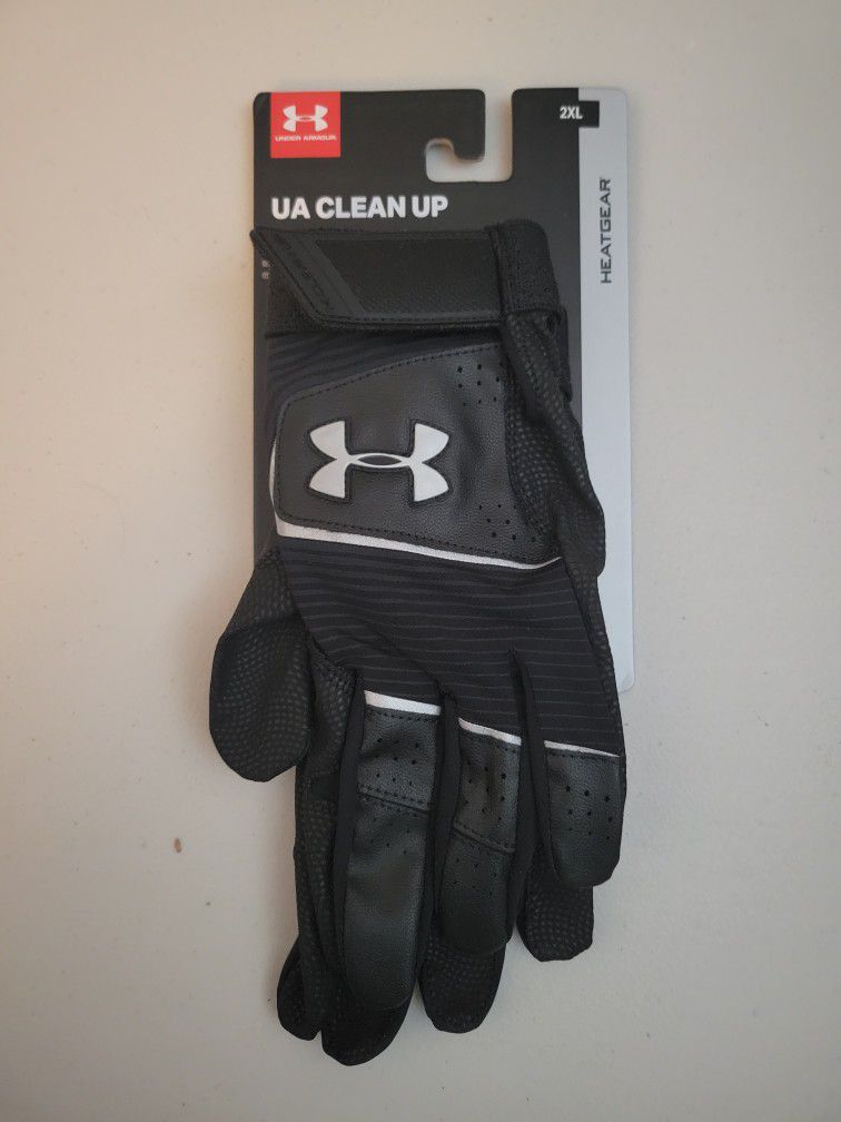 New Under Armour UA CLEAN UP HEATGEAR Baseball Batting Gloves Adult Size Small, XXL