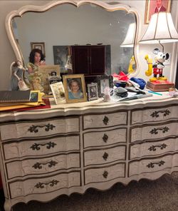 Antique Dresser with Mirror and Chest of Drawers