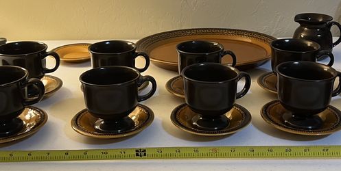 Perfect Blend Style Franciscan Earthenware Creole Coffee Set With Serving Plate