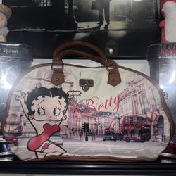 Vintage / Y2K 2000s Betty Boop London All Over Print Purse Bag 