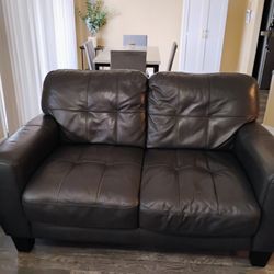 Gray 3 Piece Leather Sofa Set 