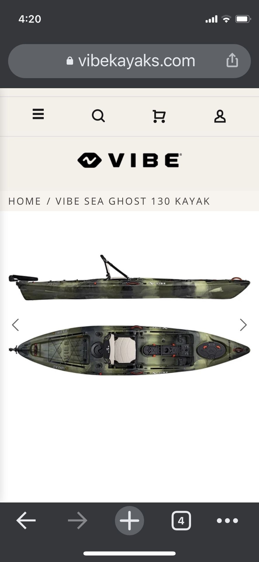 Vibe Seaghost 130 Kayak