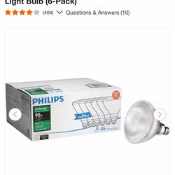 Philips 90-Watt Equivalent PAR38 Halogen Indoor/Outdoor Dimmable Flood Light Bulb (6-Pack