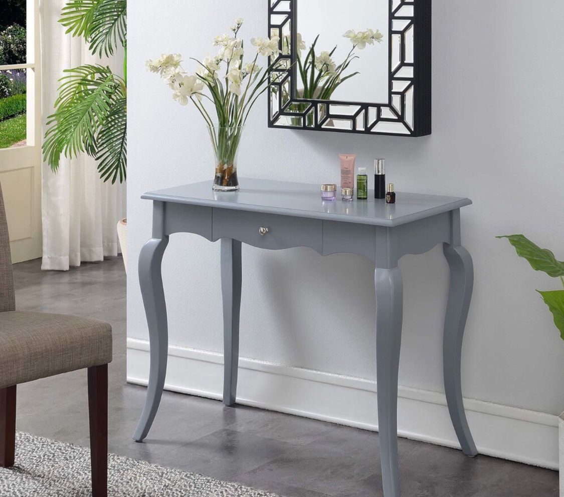 NIB French Provence Grey Wooden Desk/Vanity