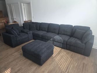 Black Chenille Sectional