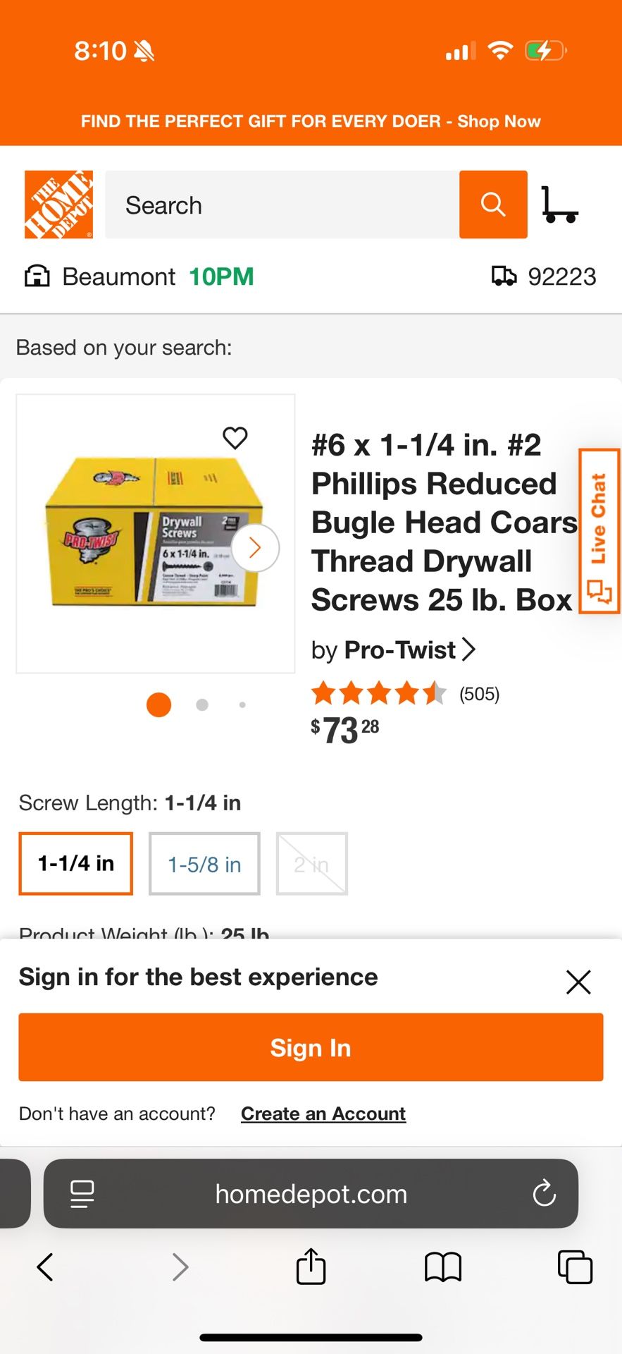 1 1/4 Drywall Screws
