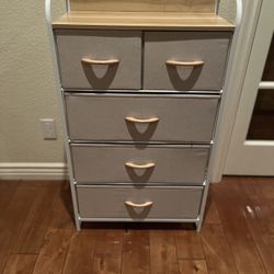 NEW - Fabric Dresser with Wood Platform