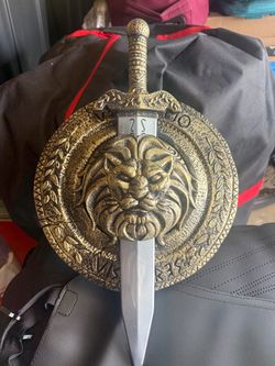 Decorative Lion Shield and Sword Set