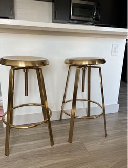 2 Gold Metal Stools (price firm)