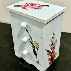 Light Blue Painted Trinket Box