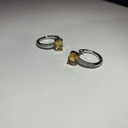 Earrings Women ( Citrine and Silver)