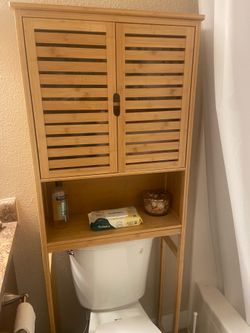 Bamboo bathroom storage (over toilet storage)