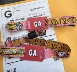 (2) WARPED TOUR 2 DAY GA WRISTBANDS