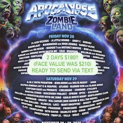 2 DAY APOCALYPSE TICKET - SATURDAY & SUNDAY