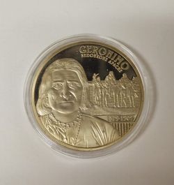 Geronimo Bedonkohe Apache 32 Gram Copper 24k Gold Plated Medal