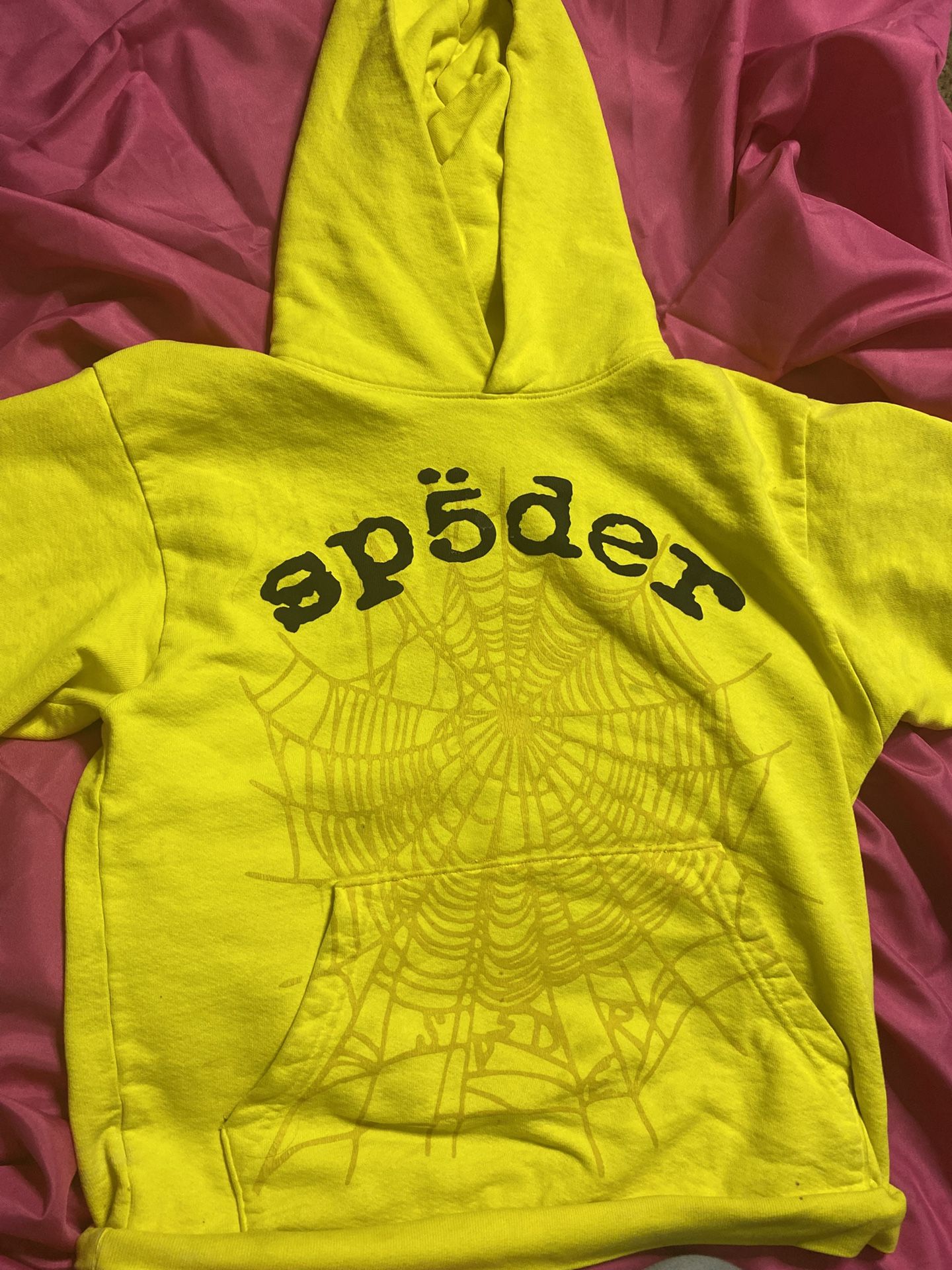 Yellow Sp5der Hoodie (Size Small)