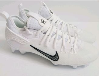 Brand New Nike Huarache 9 Elite Low Lax Football Cleats Off White Black Youth Kids Sizes 1.5, 2, 2.5, 4, 5