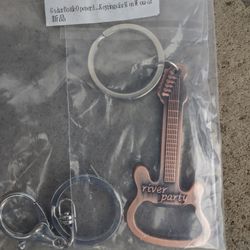 River Party Metal Keychain Guitar Bottle Opener 