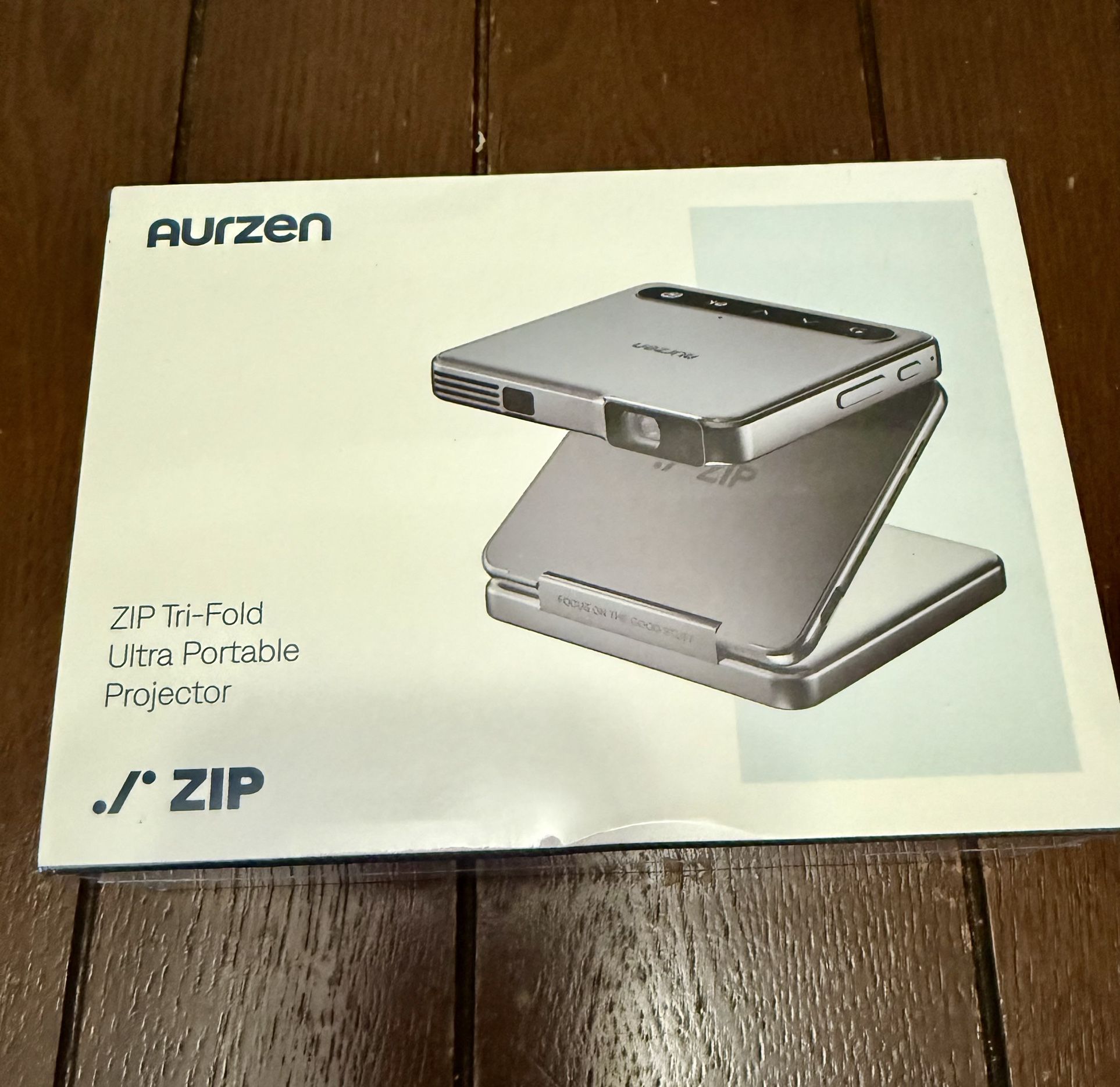 Aurzen ZIP Tri-fold DLP Truly Mini Projector, New In Sealed Box