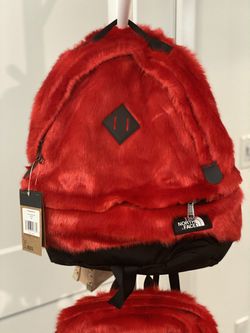 Supreme The North Face - Faux Fur Backpack And Waist Bag (Red