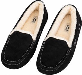 UGG Ansley Women’s Slippers Black Suede Size 9 D Wide 1106878W NIB