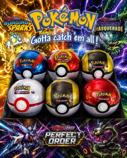 Pokémon TCG Poké Ball Tin Collection Pack of 6 Factory Sealed