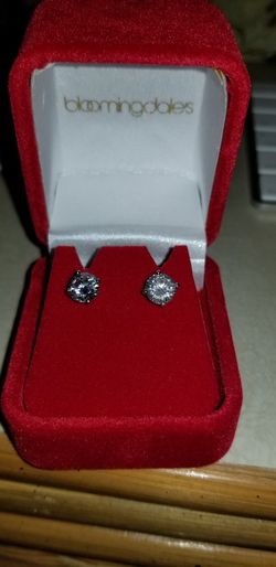 Cubic zirconia pierced earrings NIB, from Bloomingdales