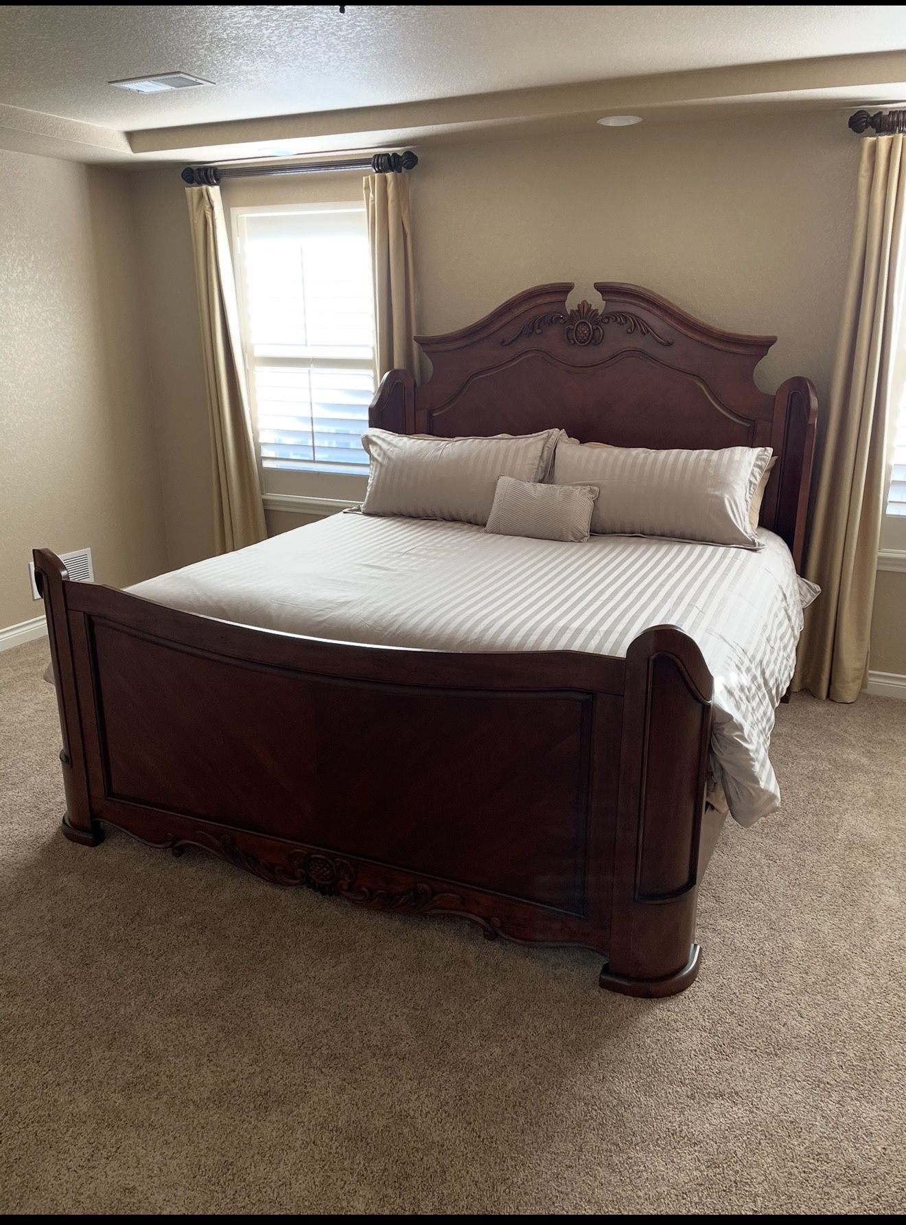 Solid Wood California King W/Mattress