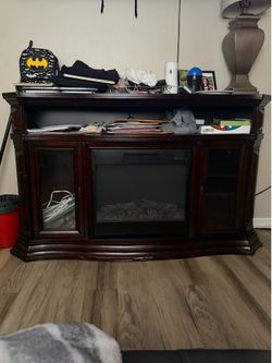 Wooden LED fire place heater
