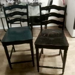 2 Wooden Stools 