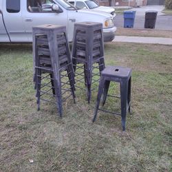 Metal Bar Stools  Chairs Black