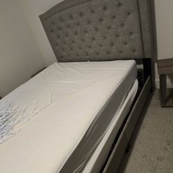 Queen Bed With Box Spring , No Mattress Included