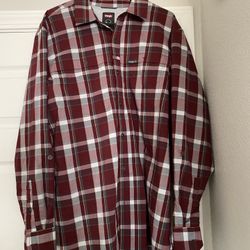 Wrangler Shirt Mens XL Long Sleeve Button up Regular Fit  Red Plaid 