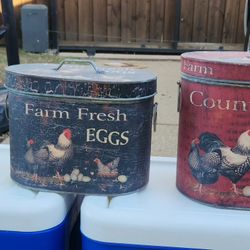 Cubetas O Contenedores De Metal Con Tapadera Set De 3 