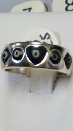 .925 evil eye band size 8 genuine sterling silver