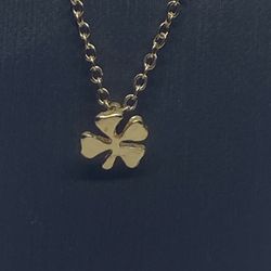 Fashion 4 Leaf Clover Gold Plate Pendant Necklace 