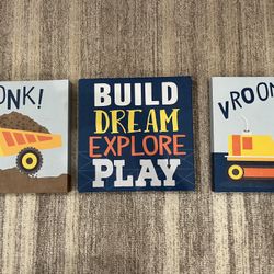 Kids Tractor Canvas Wall Art