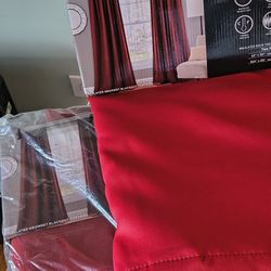 Two Sets New Red Curtains