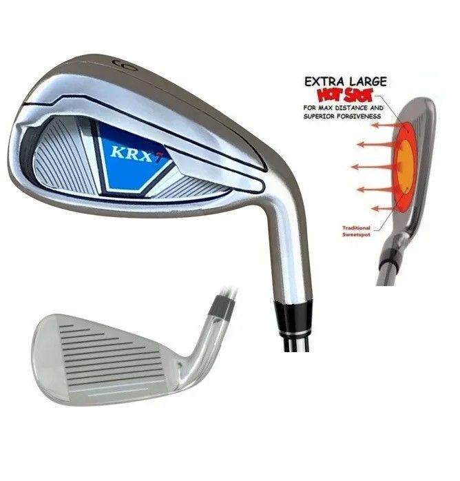 Golf Ckubs NEW KRX7 OVERSIZE IRONS FULL 4-PW + FREE AW GOLF CLUB IRON SET GRAPHITE REGULAR